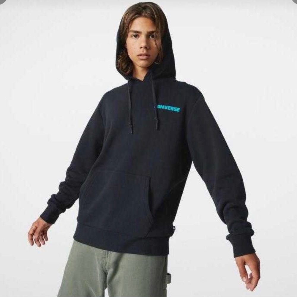 Converse Mountain In Black Men’s Hoodie Sweatshirt - Picture 2 of 7